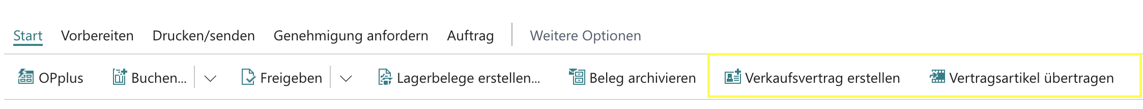 Navigation für Vertragsübernahme